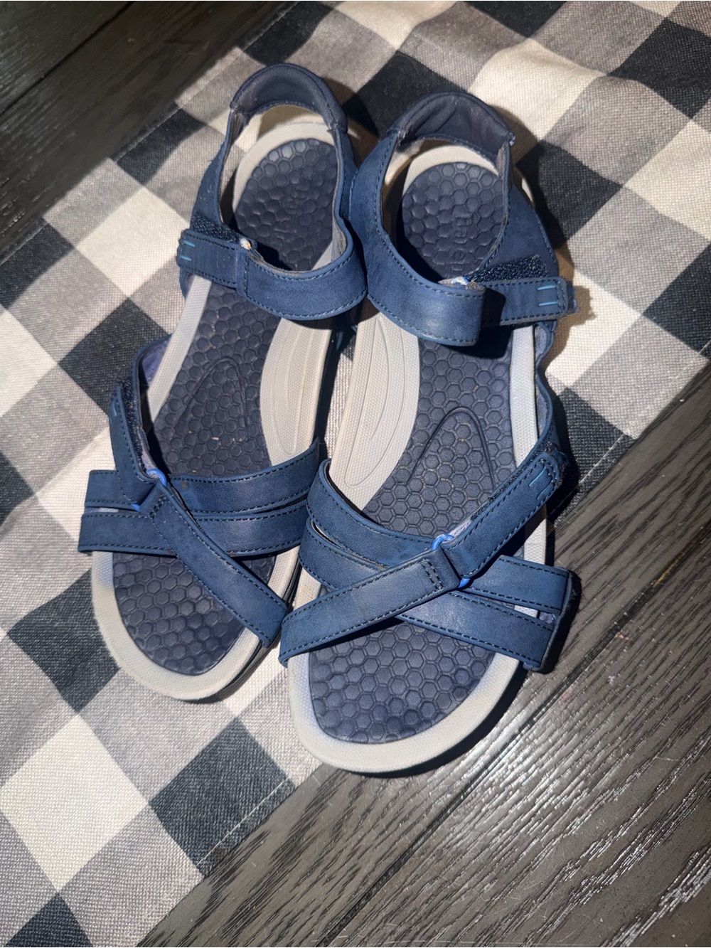 Kids Navy Blue Adjustable Strappy Sandals